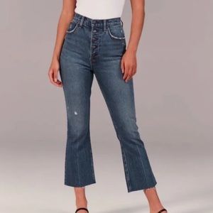 Abercrombie & Fitch The Kick Flare Ultra High Rise Jeans Exposed Button